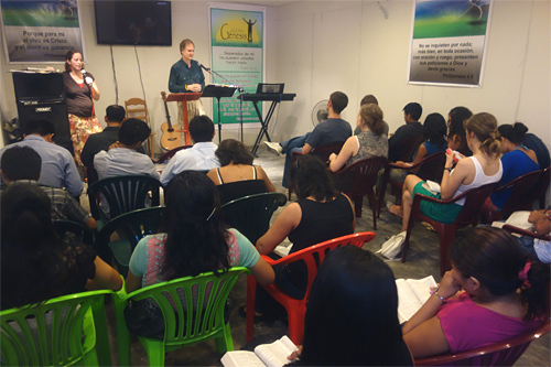 Ed in Iquitos, Peru preaching